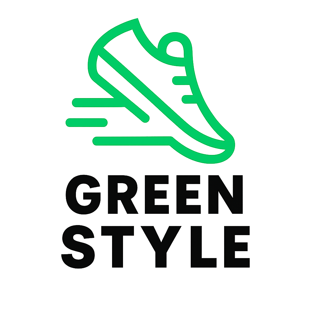 Logo de greenstyle zapato verde con letras negras