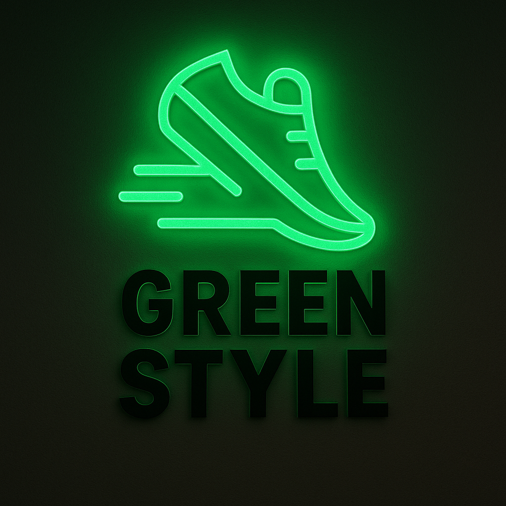 Logo luminoso de tienda de zapatillas deportivas greenstyle